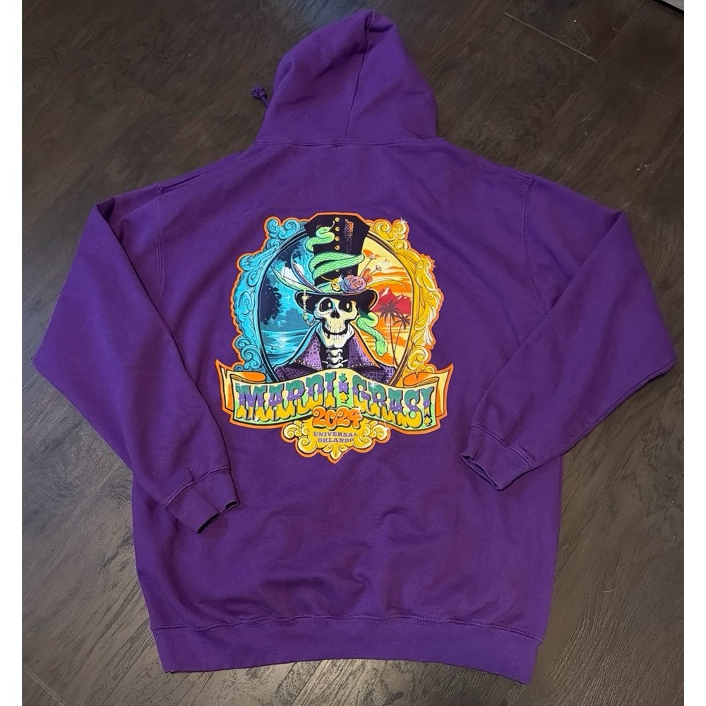 Universal Studios Mardi Gras 2024 Baron Hoodie Purple